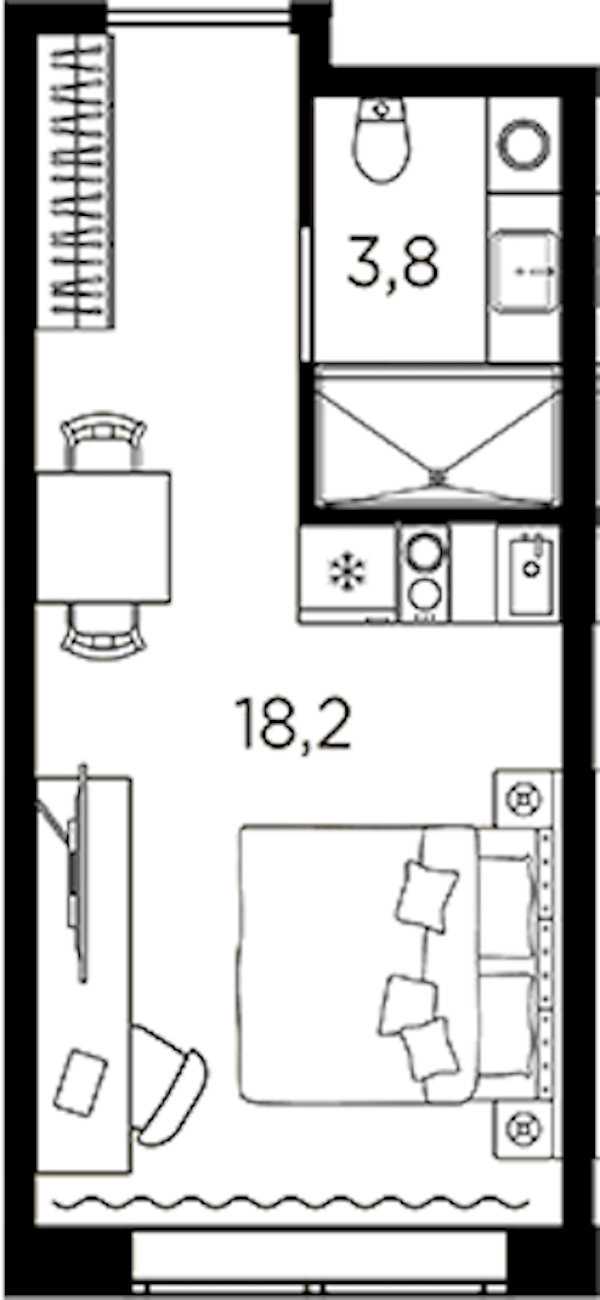 Квартира студия 22 м², 9/13 эт., ЖК «AVENIR Industrial»